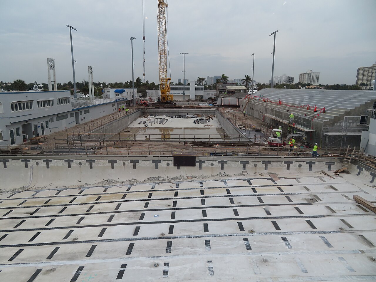 Large swimming pool under construction